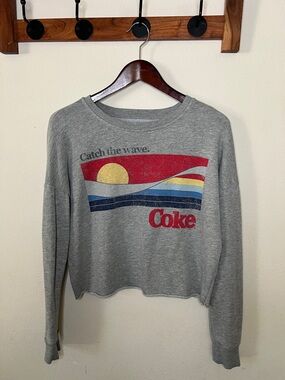 Coca-Cola Long-Sleeve Lightweight Size Medium Gray Casual